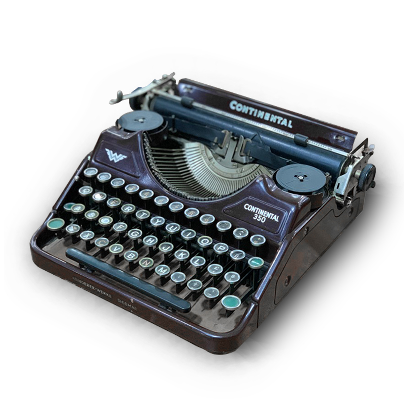 German CONTINETAL mechanical English typewriter for normal use of vinistic collection Art and medieval birthday present