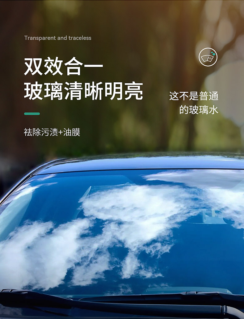 Car Oil Film Remover, All-Season Anti-Freeze Windshield Wiper Fluid, Powerful Oil Film and Insect Glue Remover for Summer Car Use