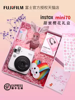 Fuji one-time imaging negative automatic mini camera mini70 package with Polaroid photo paper Pink yellow