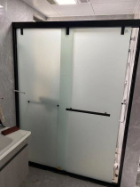Extremely narrow stainless steel shower room with straight sliding door bathroom shower room wet and dry separation bathroom glass partition