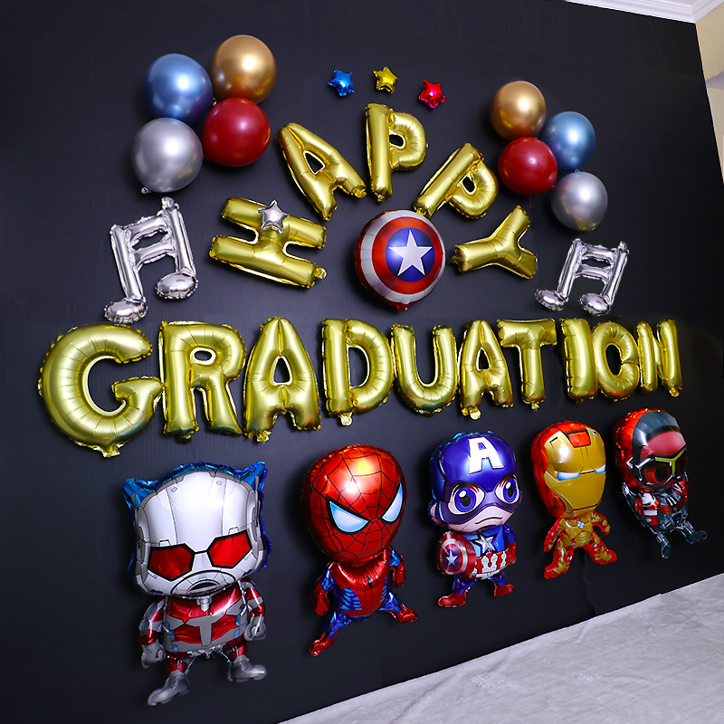 Graduation season scene layout balloon kindergarten primary school classroom school activity decoration stage ceremony background wall