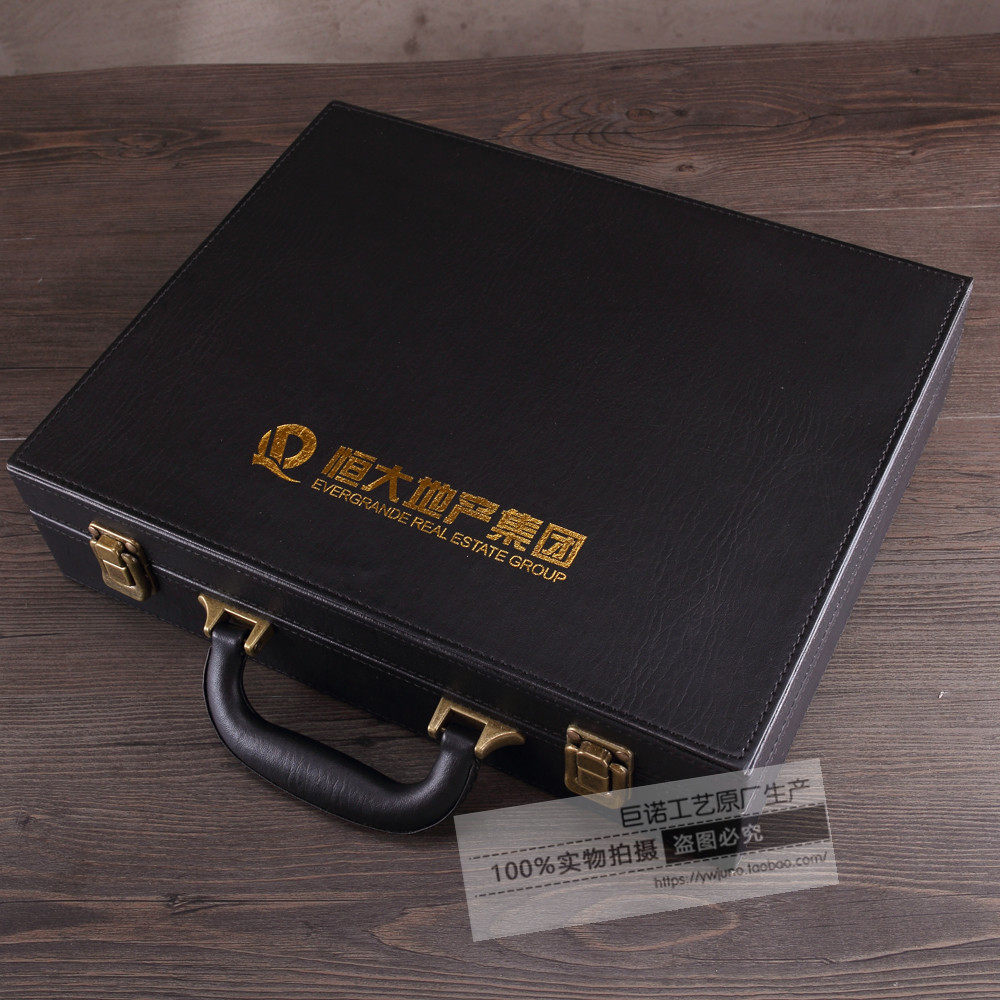 LOGO Custom Evergranate High-end Delivery Room Box Key Box PU Cortical Property Delivery Gift Box Black Turnbox