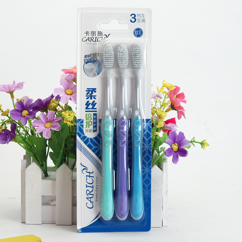Greenleaf Love Life Carlisle Silk Double Care Toothbrush 3 Packs Adult Home Family Pack 3 Packs Soft Hair