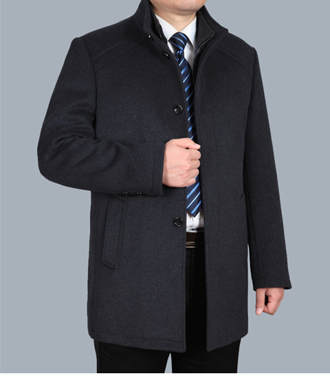 Áo len mùa đông 2018 mới áo len cashmere trung niên nam cha đầm cổ áo dài phần dày áo gió áo măng tô nam