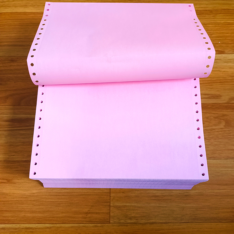 Pink Single-Part Invoice Size Printing Paper, 55g Thickened, Two-Part Pin-Type Financial Voucher 241 with Perforated Continuous Printing Pink Single-Part Invoice Size Printing Paper, 55g Thickened, Two-Part Pin-Type Financial Voucher 241 with Perforated Continuous Printing
