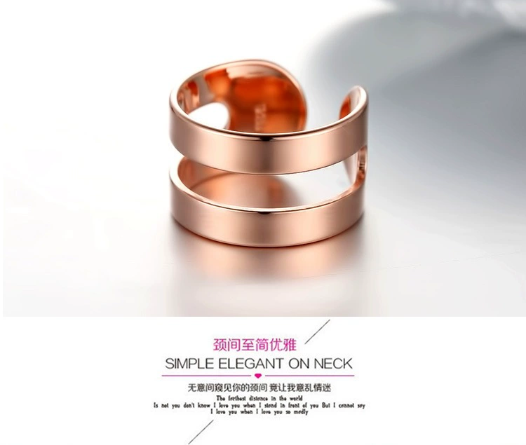 Bạc 925 sterling Nhật Bản và Hàn Quốc phiên bản nhẫn khí nam đơn giản ba vòng mặt trơn đôi nhẫn chỉ số ngón tay đeo nhẫn trẻ em - Nhẫn