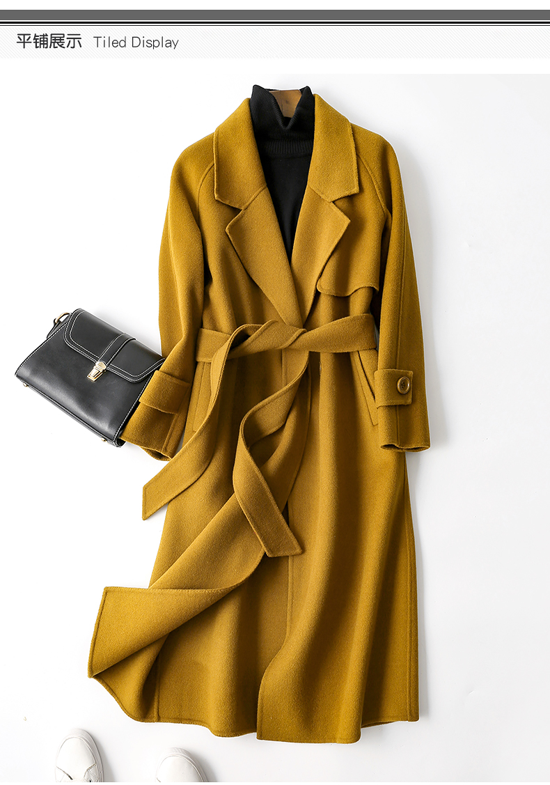 Áo khoác cashmere hai mặt nhỏ dành cho nữ dài 2018 Quần áo thu đông mới Nie len lông cừu mẫu áo khoác nữ đẹp 2021