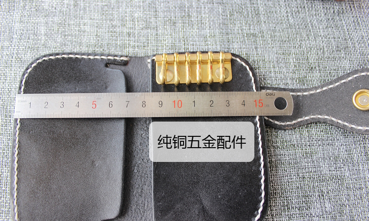 Pi Xiutang chính hãng Hướng dẫn sử dụng túi khóa nam và nữ nhập khẩu lớp da thẻ nhiều màu - Trường hợp chính ví móc khóa da