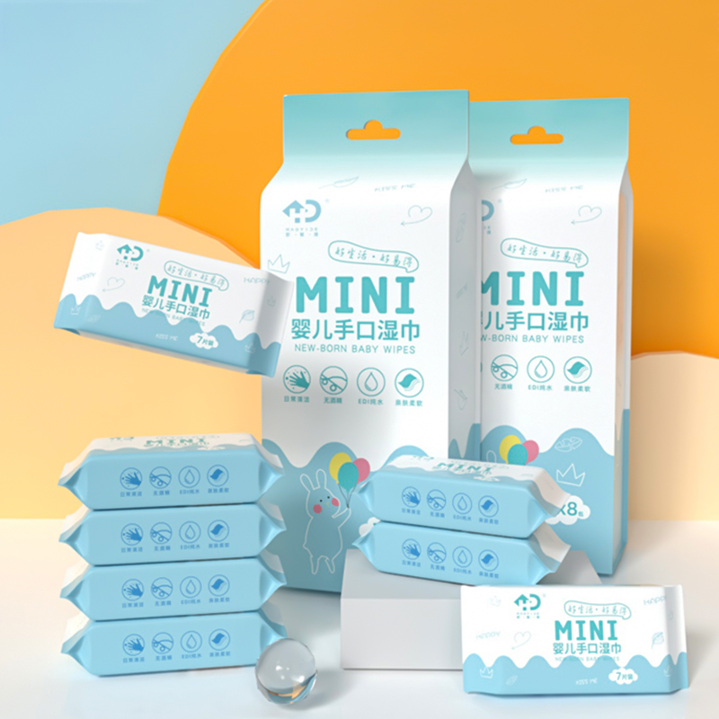 MINI Infants Hand-mouth Wet Towels Unwoven Cloth Food Grade Xylitol Safe Without Stimulation Carry-on Universal