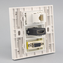 Type 86 VGA Straight-plug HDMI inline RJ45 network computer droite via panneau I high definition projector socket panel