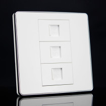 Silver edge 86 type 2 computer 1 telephone socket combined panel Internet phone socket panel including modules