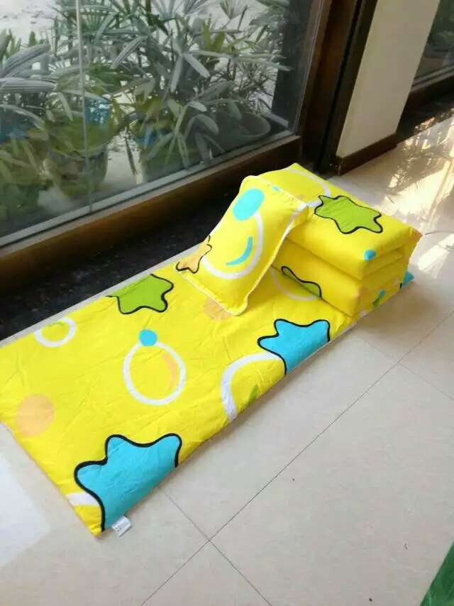 Kindergarten Three Sets Baby Full Cotton Afternoon Nap Bedding Children Bed Pint Pure Cotton 3 Pieces With Core Quilted Pillow Core