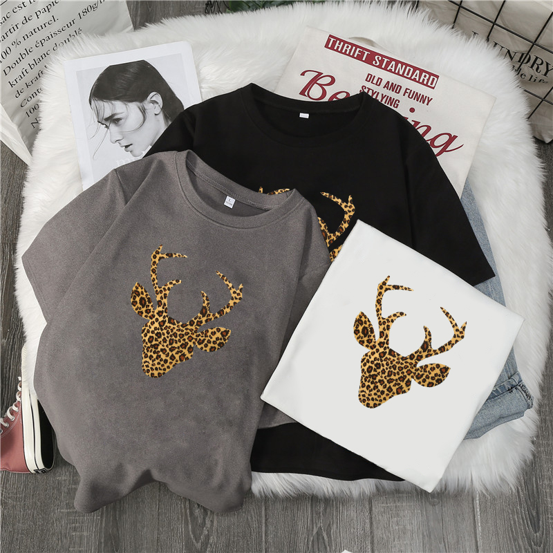 Real photo 2020 spring wear short sleeve T-shirt women's thickened top loose and versatile thin base coat