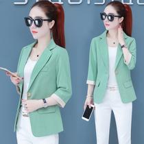 2021 autumn new seven-point sleeve small suit womens coat slim slim casual suit small thin coat