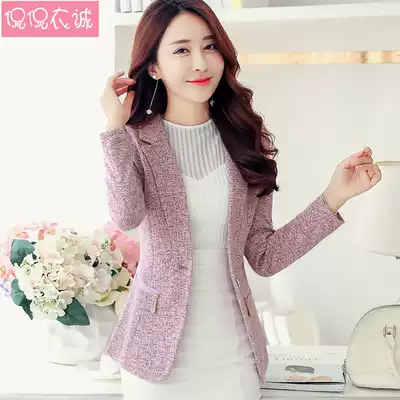 2021 autumn new small suit jacket large size women's Korean slim long sleeve suit short top casual tide