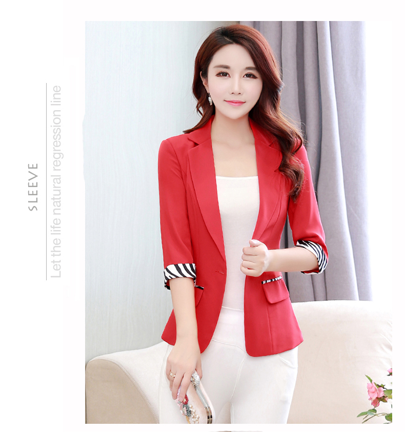 2018 mùa xuân và mùa thu mới nhỏ phù hợp với nữ bảy- điểm tay áo Hàn Quốc phiên bản của tự trồng giản dị phù hợp với áo ngắn áo sơ mi của phụ nữ áo măng tô nữ