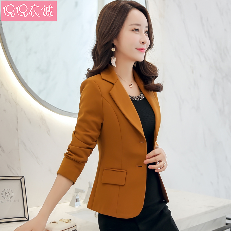 2021 spring new slim chic suit women's long-sleeved casual temperament Korean version small suit jacket short top