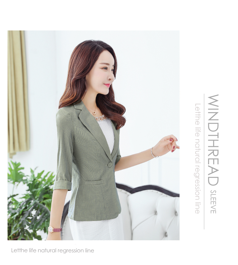 Bảy điểm tay áo sọc nhỏ phù hợp với nữ áo ngắn 2018 mùa thu mới Hàn Quốc phiên bản của tự trồng giản dị phù hợp với áo khoác quần áo nữ