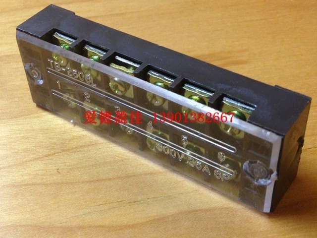 TB25 terminal wiring row TB2506 25A 6 bit post head