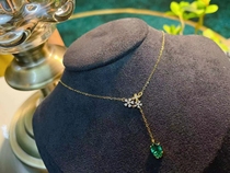 18k Jin Jinjin True Diamond 60 Glass Body Ancestral Mother Green Necklace Diamond Inlaid with authoritative certificate