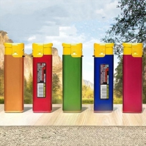 Shipping from Hainan Advertising lighter custom logo metal windproof straight-through frosted printing windproof lighter
