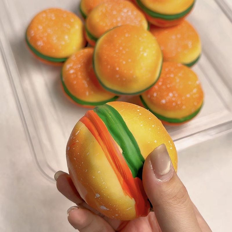 Crispy Hamburger Food Series Xiaohongshu Juju Not Working ins Same Style Cross-Border Hot Item Stress-Relief Handmade Balls Crispy Hamburger Food Series Xiaohongshu Juju Not Working ins Same Style Cross-Border Hot Item Stress-Relief Handmade Balls