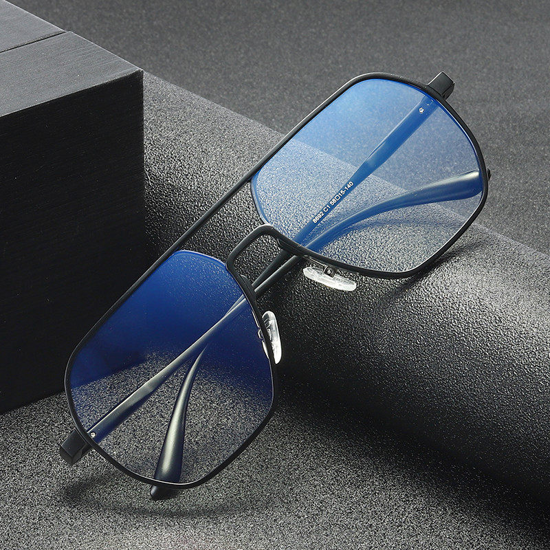Discoloration anti-blue light anti-radiation computer with myopia large frame aluminum-magnesium flat mirror eye protection eyes men and women big face tide models