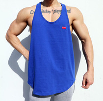  Muscle cow brother dog fitness I-shaped vest mens summer training vest basketball top Cotton sleeveless T-shirt