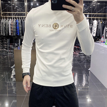 2020 Winter new warm and casual double face grinding with sweatshirt bottom-shirt male long sleeve plus suede 100 lap T-shirt