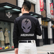 2020 spring new shirt mens long sleeve white shirt slim Korean fashion figure hot diamond fashion mens coat