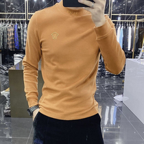 2020 Winter New Warm Casual Trend Beating Undershirt Masculin double face grinding with a pure color long sleeve T-shirt