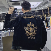 European and American trendy casual winter men 2020 new lamp core suede cotton clothes jacket fashion embroidered personality jacket