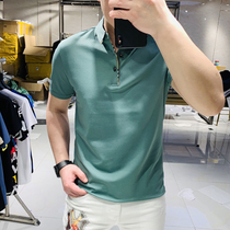 2020 mens summer new fashion fashion slim handsome business casual polo shirt simple lapel collar short sleeve