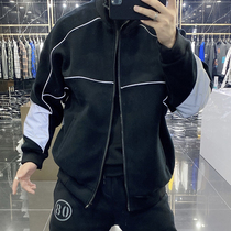 2020 Winter new port Wind Han version trendy fashion Colourful Alphabet Loose Casual Cotton Coat Jacket Man