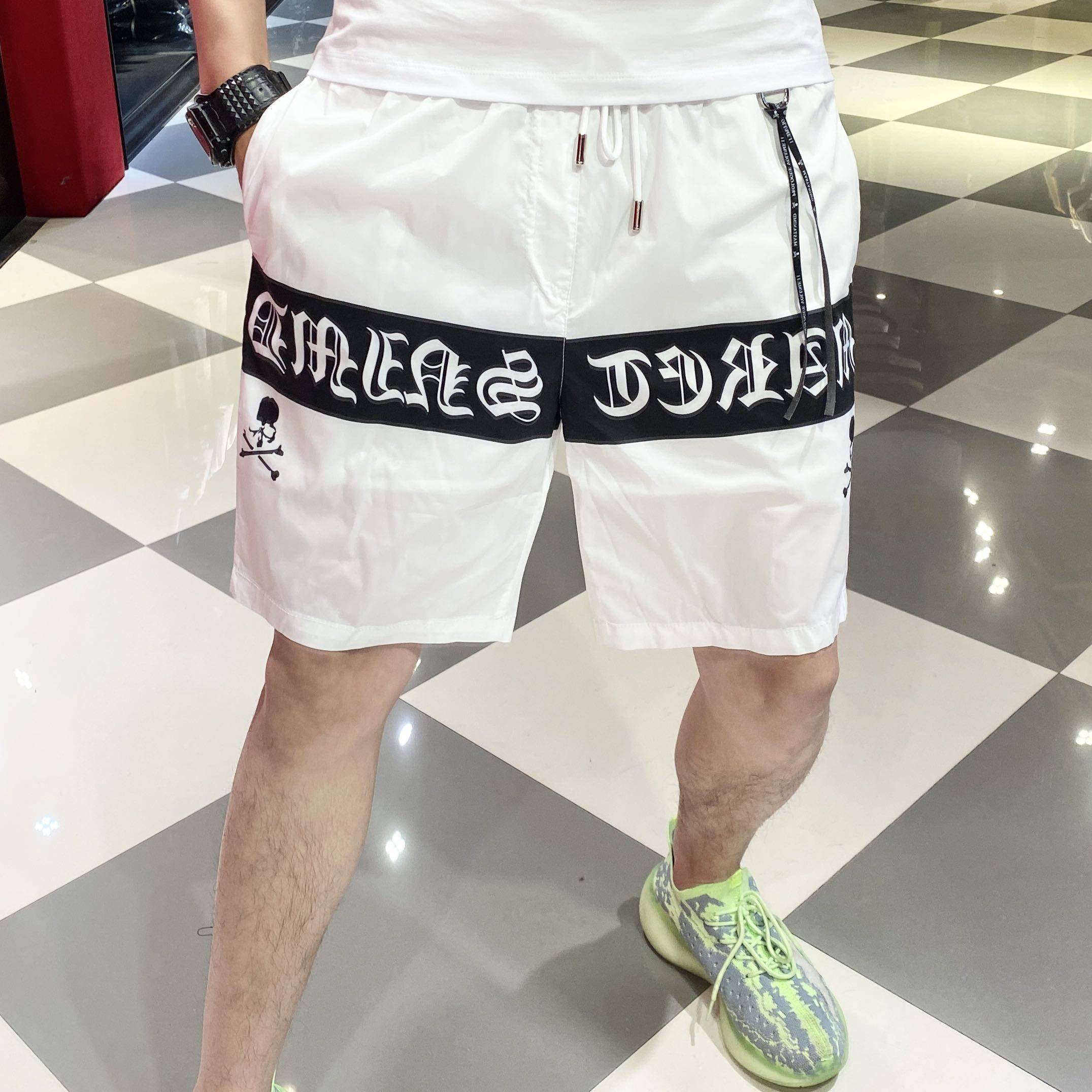 Dijeni 2020 summer tide shorts male breathable dry skeleton printed casual pants loose five - point beach pants