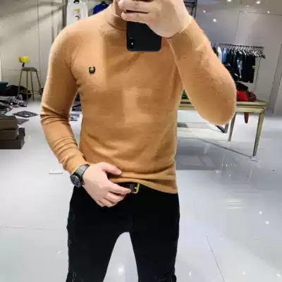Men's 2121 Winter Tide Brand Simple Warm Crewneck Pullover Sink Cardigan Color Knitted Sweater