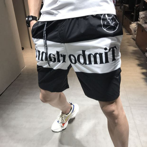 Imperii European and American Summer Tide Card Shorts Male Thin speed Dry Skull Skull Printed Casual Pants Loose 50% Beach Pants-Taobao