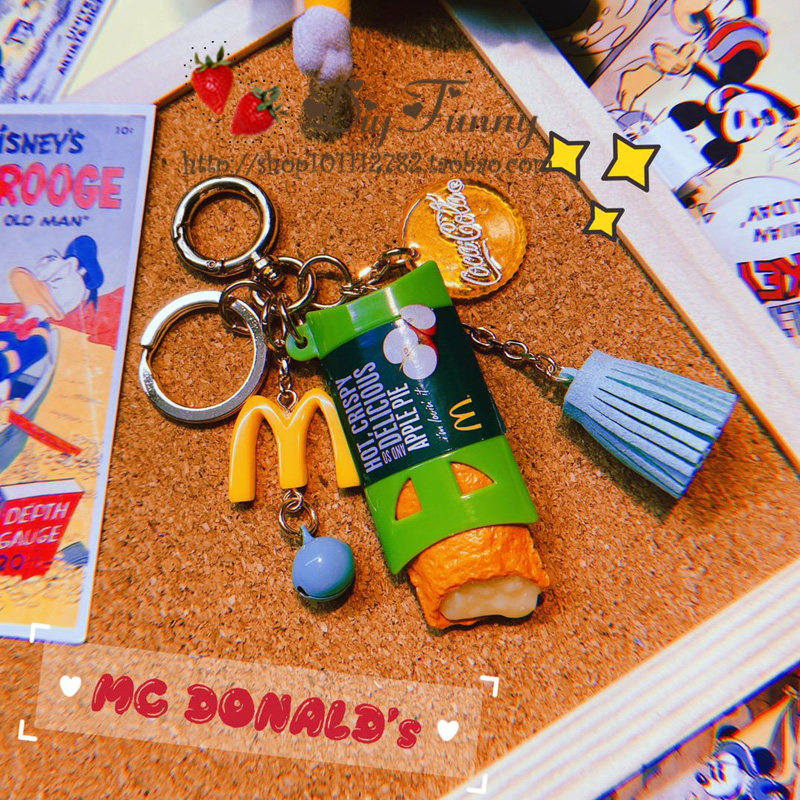 Japan's M remember McDonald's hamburger food play key chain pendant creative car key chain bag ornaments