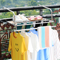 Drying rack stainless steel window balcony drying rack folding telescopic shoe rack hanging radiator rack small socks rack