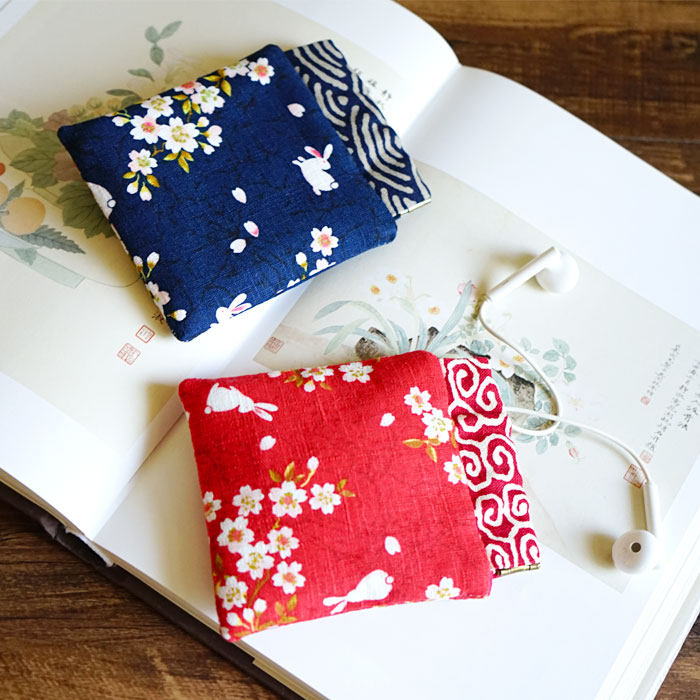 Wind handmade fabric vintage mini storage bag spring bag earphone bag coin bag Card bag storage bag cotton cloth