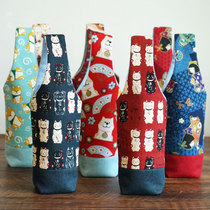 Japanese handmade fabric insulation Cup clip cotton glass insulation protective cover hand-to-pull and wind cotton cloth water Cup bag