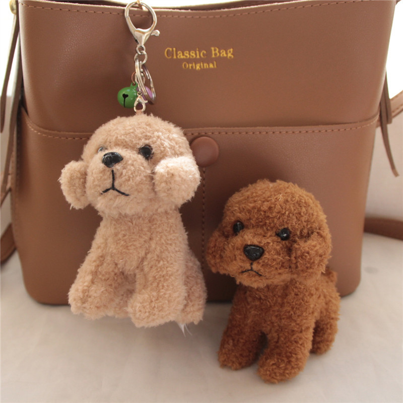 Cartoon Teddy Dog Plush Toy Puppy Keychain Hanging Chain Accessory Unisex Backpack Small Pendant Doll Toy