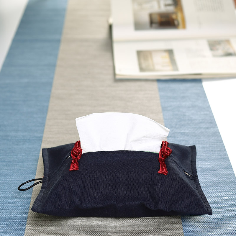 Cotton linen fabric tissue cover Hanging removable toilet paper bag Japanese tissue paper bag Roll toilet paper bag Table car tissue box