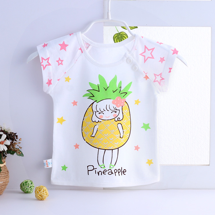 Mùa hè bé quần áo ngắn tay T-Shirt nửa tay nam giới và phụ nữ bé áo sơ mi mỏng sợi tre mỏng quần áo trẻ sơ sinh cotton đồ bé trai