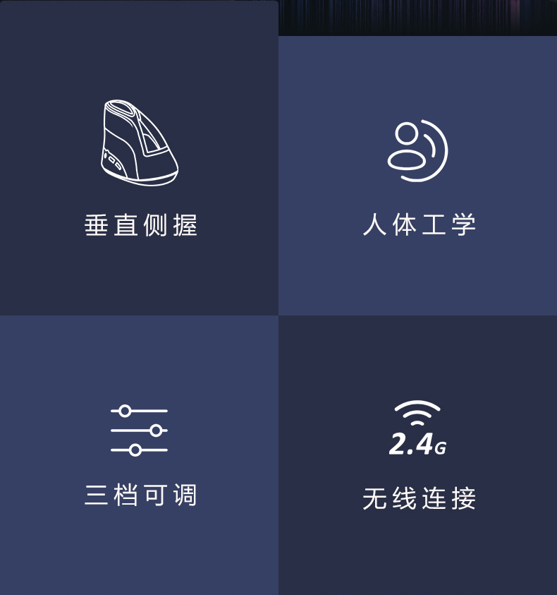 英菲克 M80 无线垂直竖握式鼠标 防治鼠标手 图2