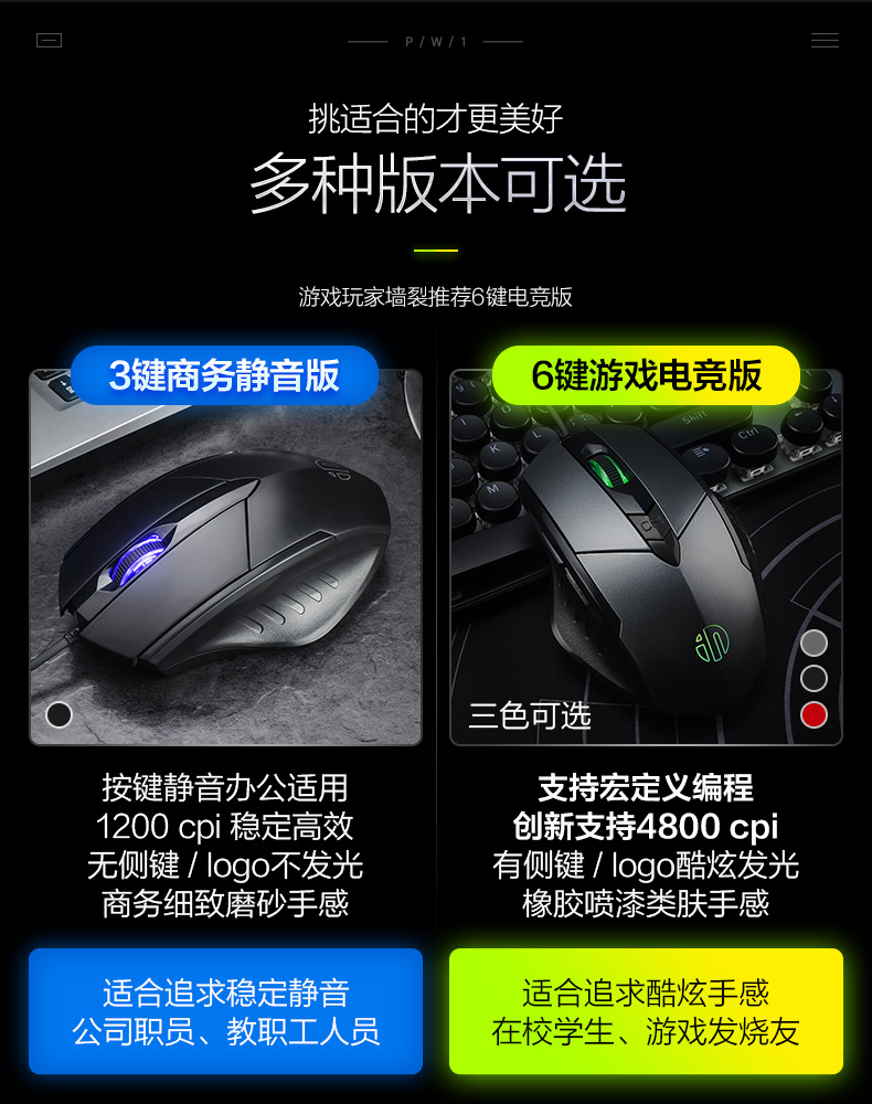 英菲克 有线静音无声鼠标 图1