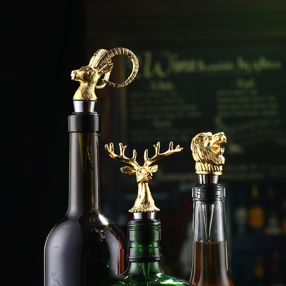 Creative animal shape red wine cork sealed fresh wine bottle stopper European-style jagge holy deer deer head wine cork bottle cap