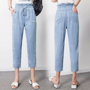 Mùa hè 2019 mới trung niên quần jeans cạp cao cho thấy phụ nữ trẻ phù hợp với độ tuổi từ 30 đến 35 - Quần jean