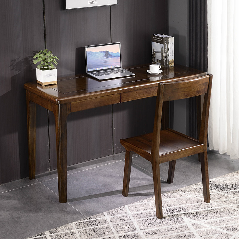 Black Walnut Desk is a simple 1 2 m computer office modern home learning desk New Chinese solid wood writing desk