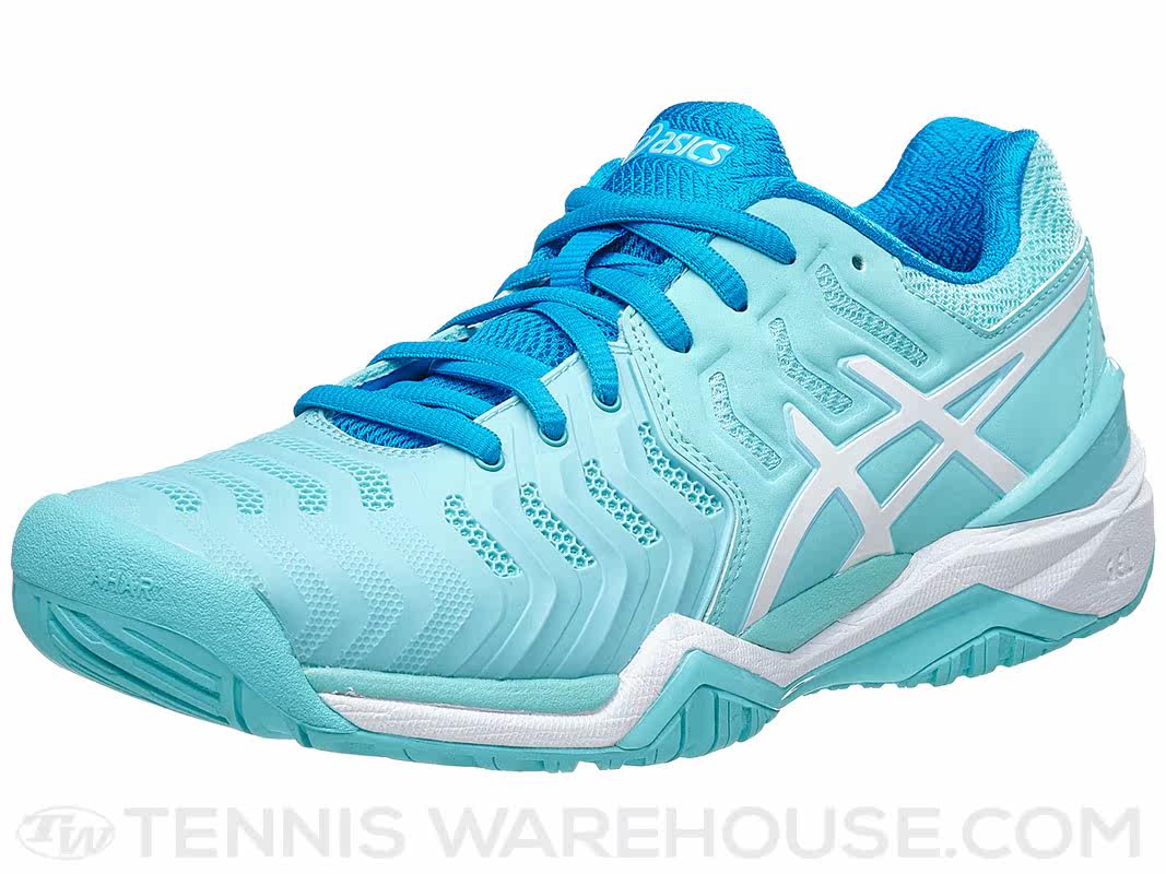 Asics Gel Resolution 7 Aqua White Blue Womens Shoes